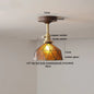 DecorBites™ Green Glass LED Ceiling Lights: Modern Copper Wood Indoor Lamp