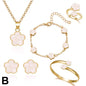 5 Pcs Set Jewelry Stainless Steel Five Leaf Clover Bracelets for Women