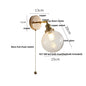 DecorBites™ Glass Rotate Copper Wall Sconce | Pull Chain Switch LED Light Fixture