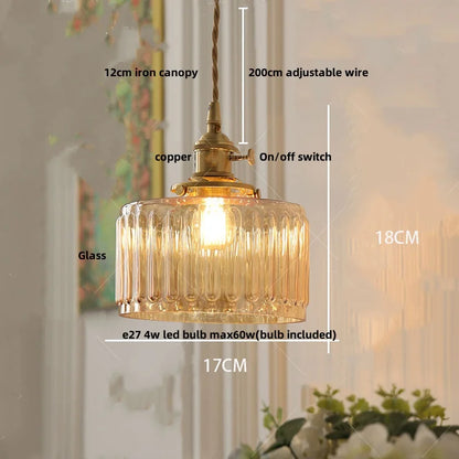 DecorBites™ Green Glass LED Pendant Light: Nordic Modern Hanging Lamp for Dining & Bedroom