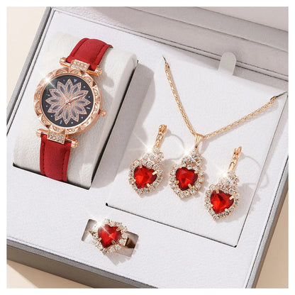 Watches Sets Gifts for Women Crystal Bling Wristwatch Jewelry Kit Gift for Mom Wife Girlfriend