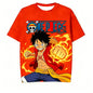 Anime One Piece Luffy Printed Short Sleeve T Shirt and Shorts Set