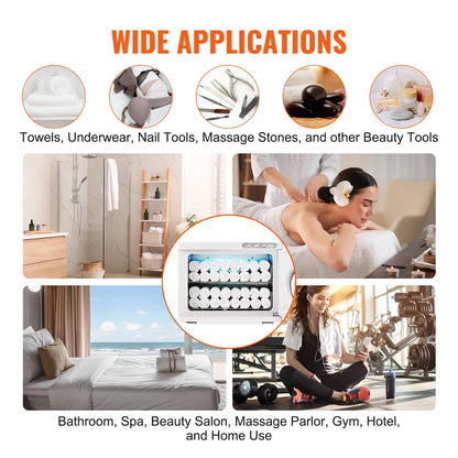 SucceBuy Hot Towel Warmer 8/23L Large Capacity with See Through Window 2-in-1 Quick All-round Heating for Facials SPA Massage Salon