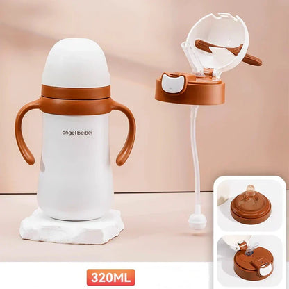 DecorBites™ Kids Stainless Steel Thermos Cup with Straw, 320ML Cute Water Bottle