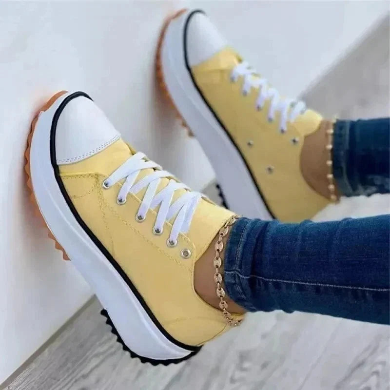 Women's New Casual Single Shoes for Women 2024 Autumn Summer Round Head Canvas Solid Color Low Top Large Size Women's Shoes