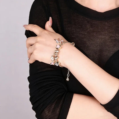 Adjustable Heart Shaped Bracelet Women Bow Heart Shaped Fashion