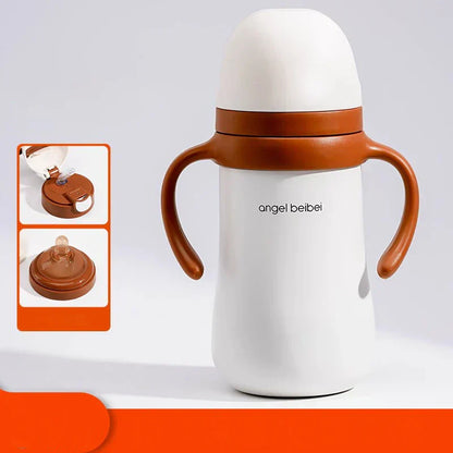 DecorBites™ Kids Stainless Steel Thermos Cup with Straw, 320ML Cute Water Bottle