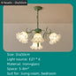 DecorBites™ Green Flower Ceiling Chandelier: Elegant Iron Art Pendant Lamp for Living Room, Bedroom, Villa