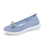 Women's Breathable Mesh Flat Shoes, Decorated with a Bow, Are Lightweight and Comfortable, Perfect for Mom Shoes.