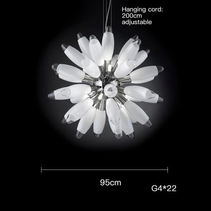 DecorBites™ LED Large Globe Chandelier with Glass Lampshades - Chrome or Gold Hardware