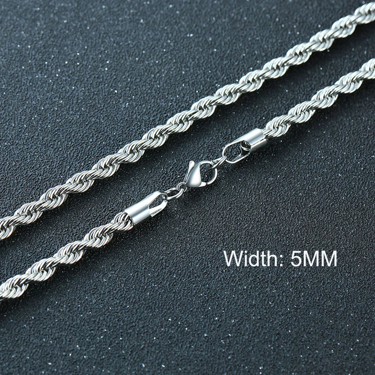 3-11mm Classic Cuban Chain Necklace for, Silver Black Gold Grey Color