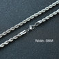 3-11mm Classic Cuban Chain Necklace for, Silver Black Gold Grey Color