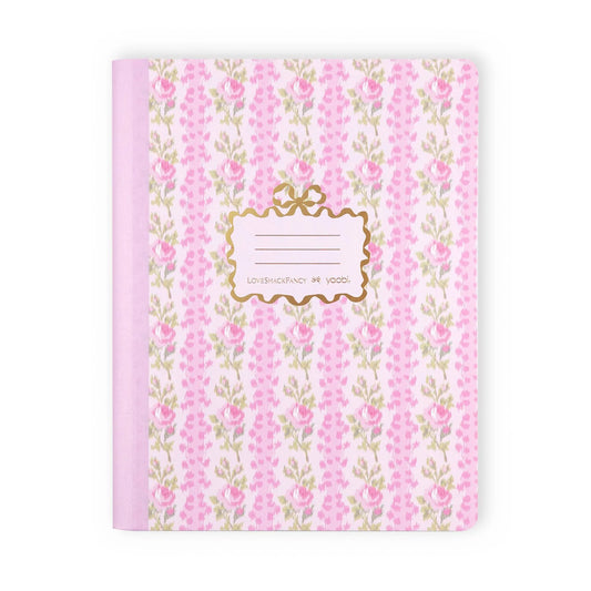 Strawberry Macaroon Wide Ruled Composition Notebook, 7.5 X 9.75 Inch Floral Cover For School Notes And Writing