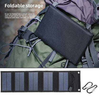 Outdoor Backpack Carry Portable Foldable Waterproof Solar Charging Panel 25W 100W Dual USB Solar Power Source Camping Hiking