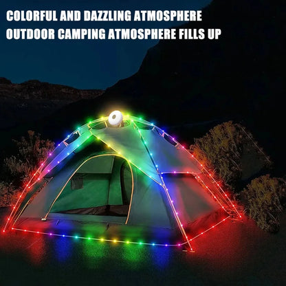 Camping String Lights 2 in1 Outdoor Waterproof Portable Stowable