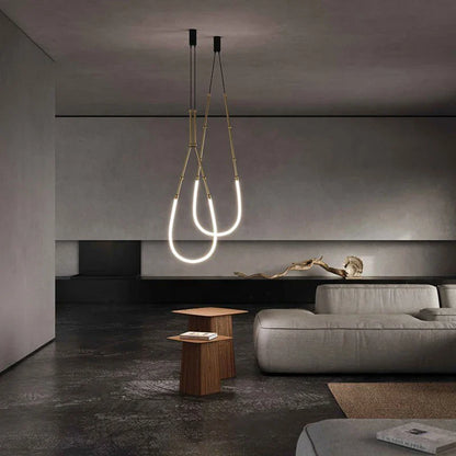 DecorBites™ Linear Creative Chandelier: Nordic LTalian Designer, Modern Lighting for Living Room, Lobby, Bedroom, Restaurant