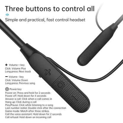 Y9 Wireless Neckband Earbuds, 6.0 Bluetooth Headphones with Built-in Microphone, 9D Bluetooth Headset Magnetic Earphones