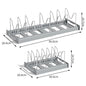 DecorBites™ Kitchen Organizer: Expandable Storage Rack for Cabinets with Drawer and Cutting Board Slot