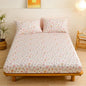 DecorBites™ Golden Feather Sheet Set: Fitted Sheet & 2 Pillowcases, All Season Bedspread