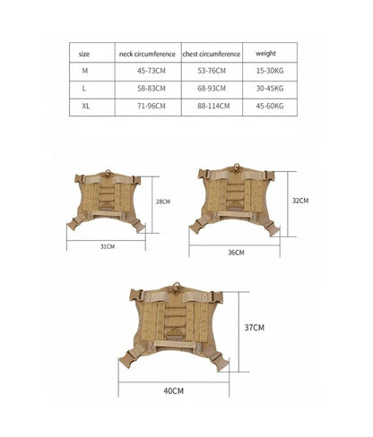 Tactical Dog Harness Military Training  Padded Quick Release Vest Pet Training Dog Harness For Set Small Medium Large Dogs