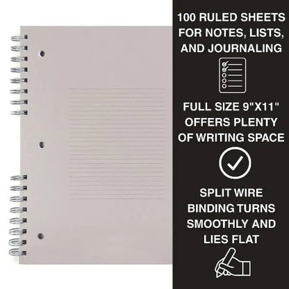 Notebooks & Writing Pads Paper Gray 9X11Inches