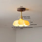 DecorBites™ Green Glass LED Ceiling Lights: Modern Copper Wood Indoor Lamp