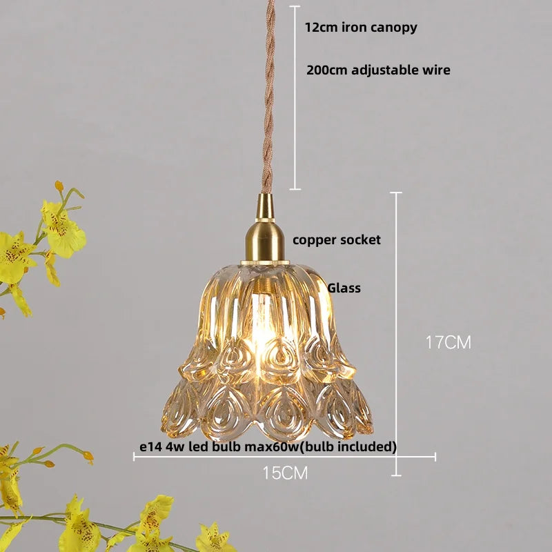 DecorBites™ Glass LED Pendant Lamp, Modern Nordic Style, Adjustable 2m Wire, Copper Socket