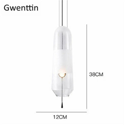 DecorBites™ Glass Pendant Lights for Dining Room Bedroom, LED Industrial Hanging Lamp, Modern Home Decor