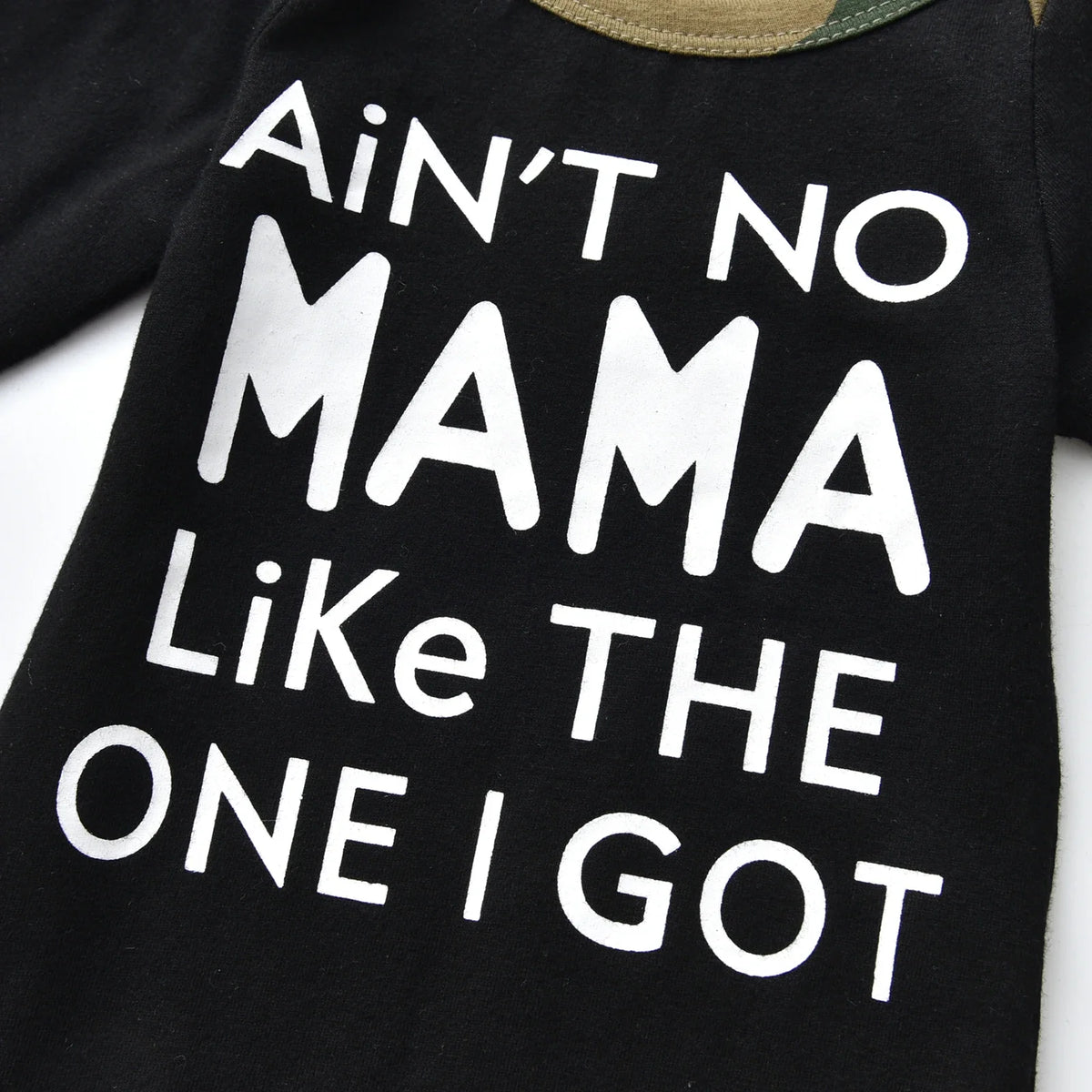 Newborn Baby Boy Clothes Long Sleeves Letter Print Romper Camouflage Long Pants Hat 3pcs Outfits Set