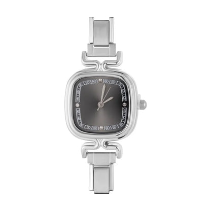 1PC 's Stainless Steel Round Simple Watch Bracelet Bangle for Friend
