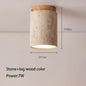 DecorBites™ Japanese Style Stone Wood Round Ceiling Light for Living Room and Corridor