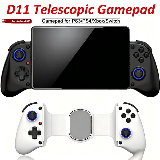 Bluetooth Mobile Game Controller for Switch/iOS/Android/Tablets Wireless Gamepad- Hall Effect D11 Telescopic Joysticks for PC