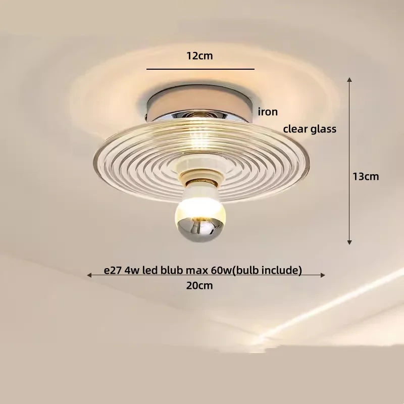 DecorBites™ Glass LED Ceiling Lamp Iron Base Nordic Modern Simple Design