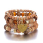 4pcs Boho Crystal Beads Chain Bracelet Set for Women Vintage Heart