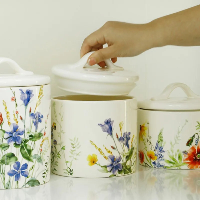 DecorBites™ Large Silicone Sealed Flower Storage Jar, Nut & Tea Caddy, Snack Can, Sugar & Spice Canister