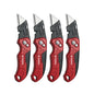 T TOVIA Folding Utility Knife with Blade Storage - Quick-Change Retractable Box Cutter, 3 Extra Blades in Handle, Aluminum Body.