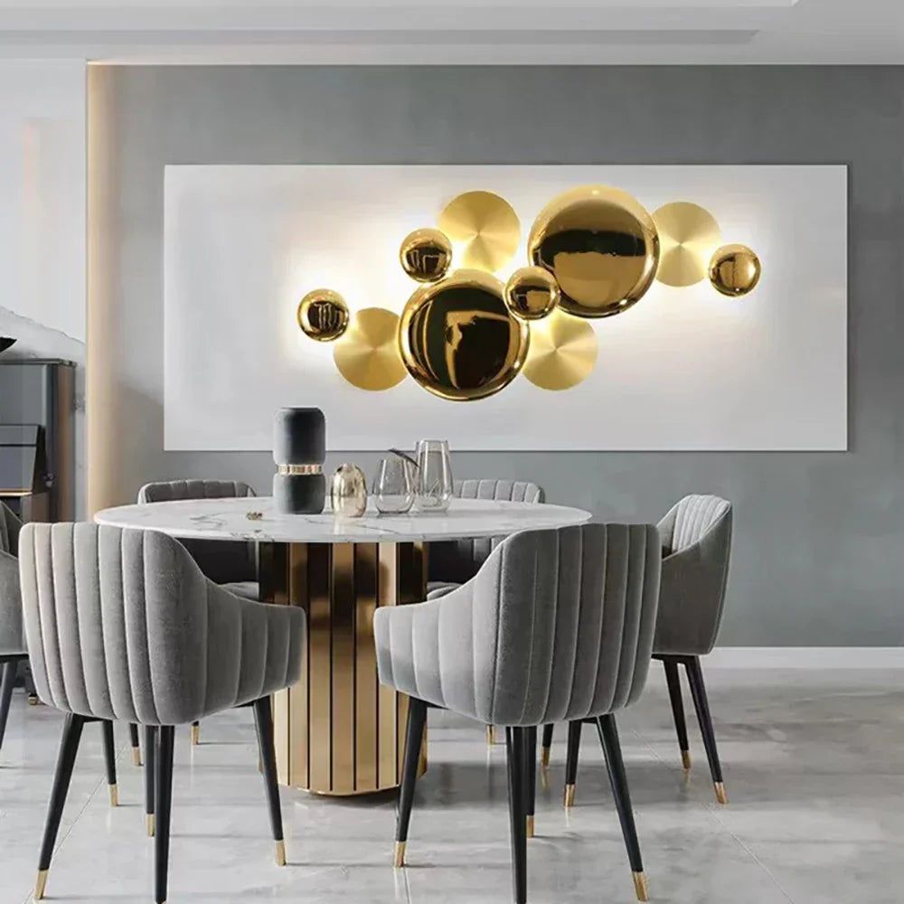 DecorBites™ Large Metal Gold Wall Sconce Lamps LED Modern Luxury Home Decor Light