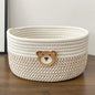 Cute Bear Fabric Storage Basket Woven Organizer Bin for Toys Clothes Home Bedroom Living Room Decorative Storage