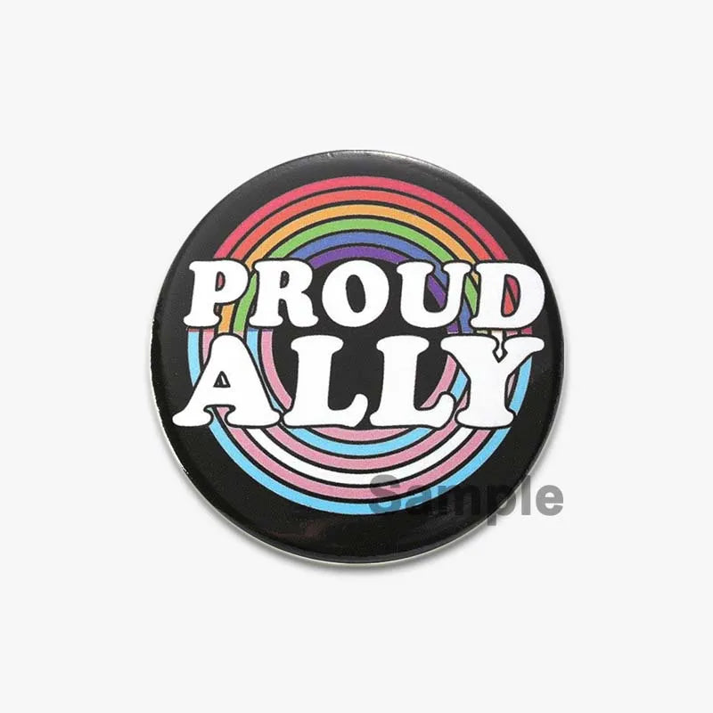 32/44/58mm Creative Round Animal Letter Pins Cartoon Character Funny