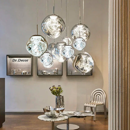 DecorBites™ Lava Glass LED Chandelier Pendant Light Modern Indoor Hanging Lamp for Home Decor