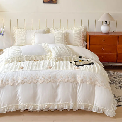 DecorBites™ Lace Princess Bedding Set Twin Queen Bed All Seasons