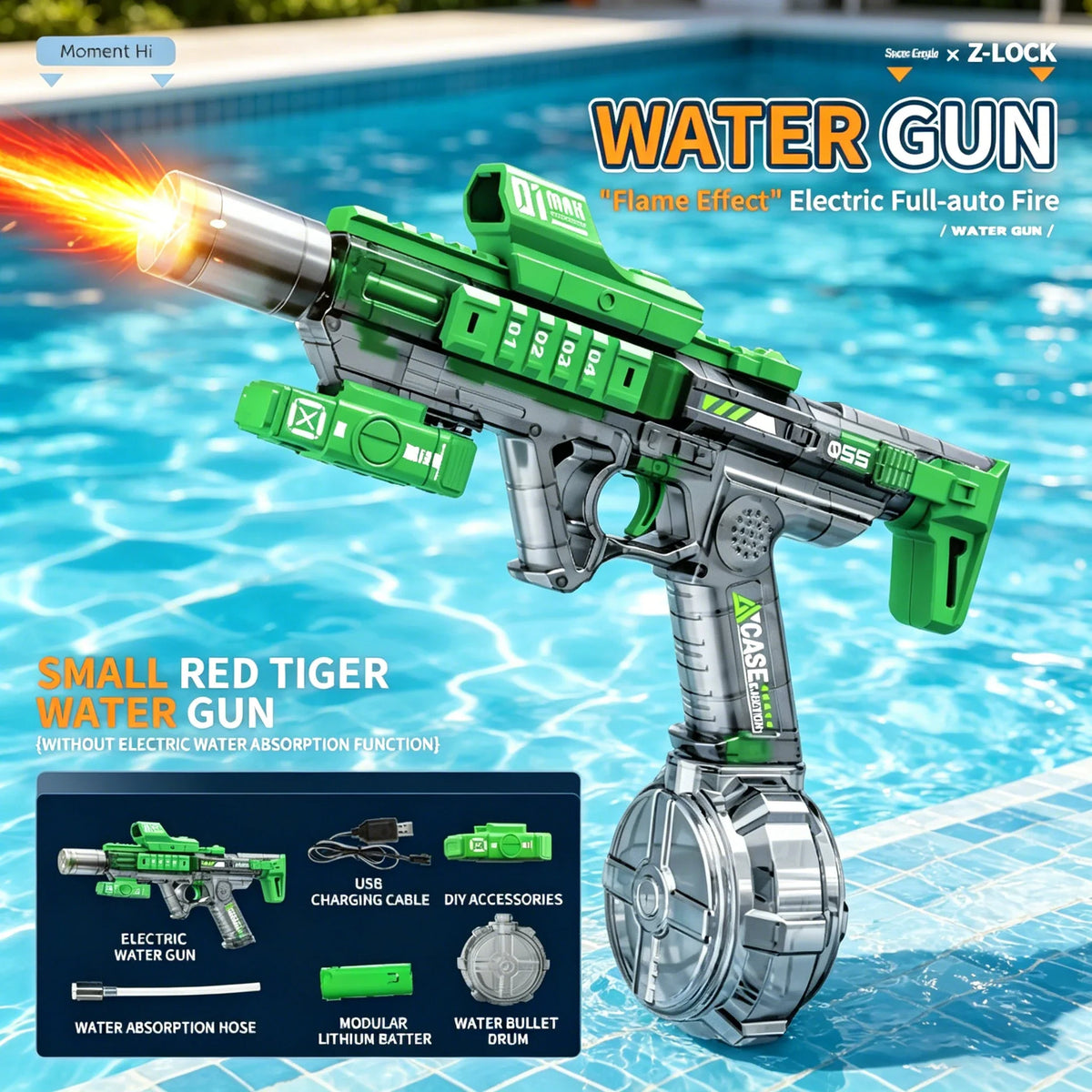 New MP5K Simulation Fire Electric Water Guns for Large Capacity Automatic Continuous Water Gun Adults Summer Outdoor Toys