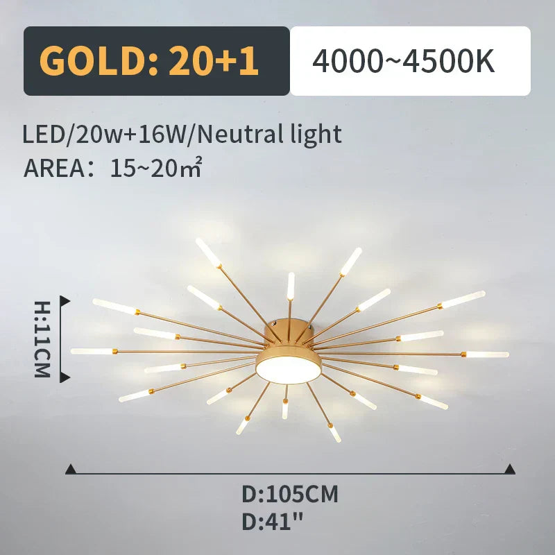 DecorBites™ LED Fireworks Pendant Lamps - Modern Living Room Bedroom Chandelier Lighting