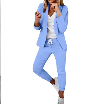 2 Piece Women's Autumn Winter Suit Fashion Slim Fit Lace-Up Small Feet