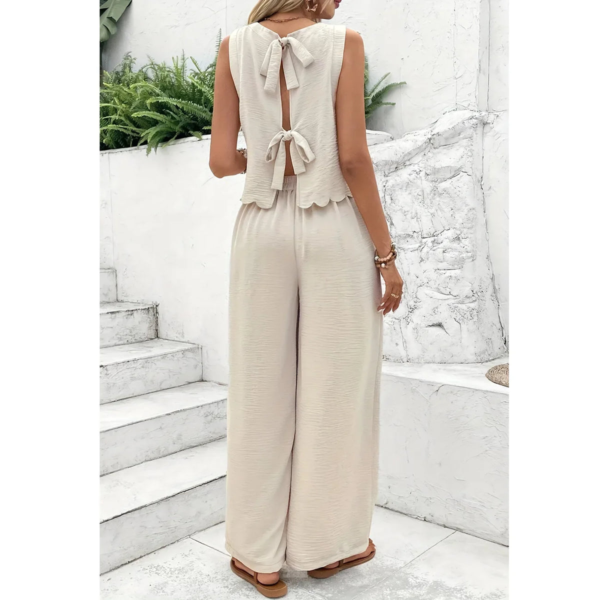 Summer New Women's Fashion Sleeveless Tank Top Casual Pants Set