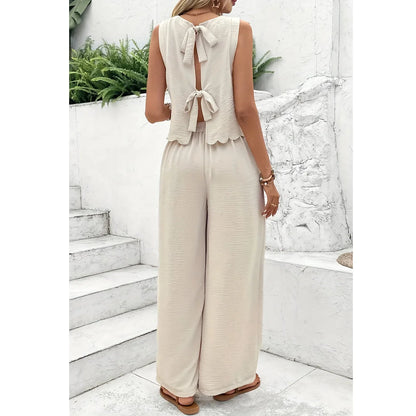 Summer New Women's Fashion Sleeveless Tank Top Casual Pants Set