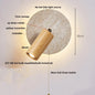 DecorBites™ LED Button Switch Wall Light in Yellow Travertine White Glass - Modern Nordic Design