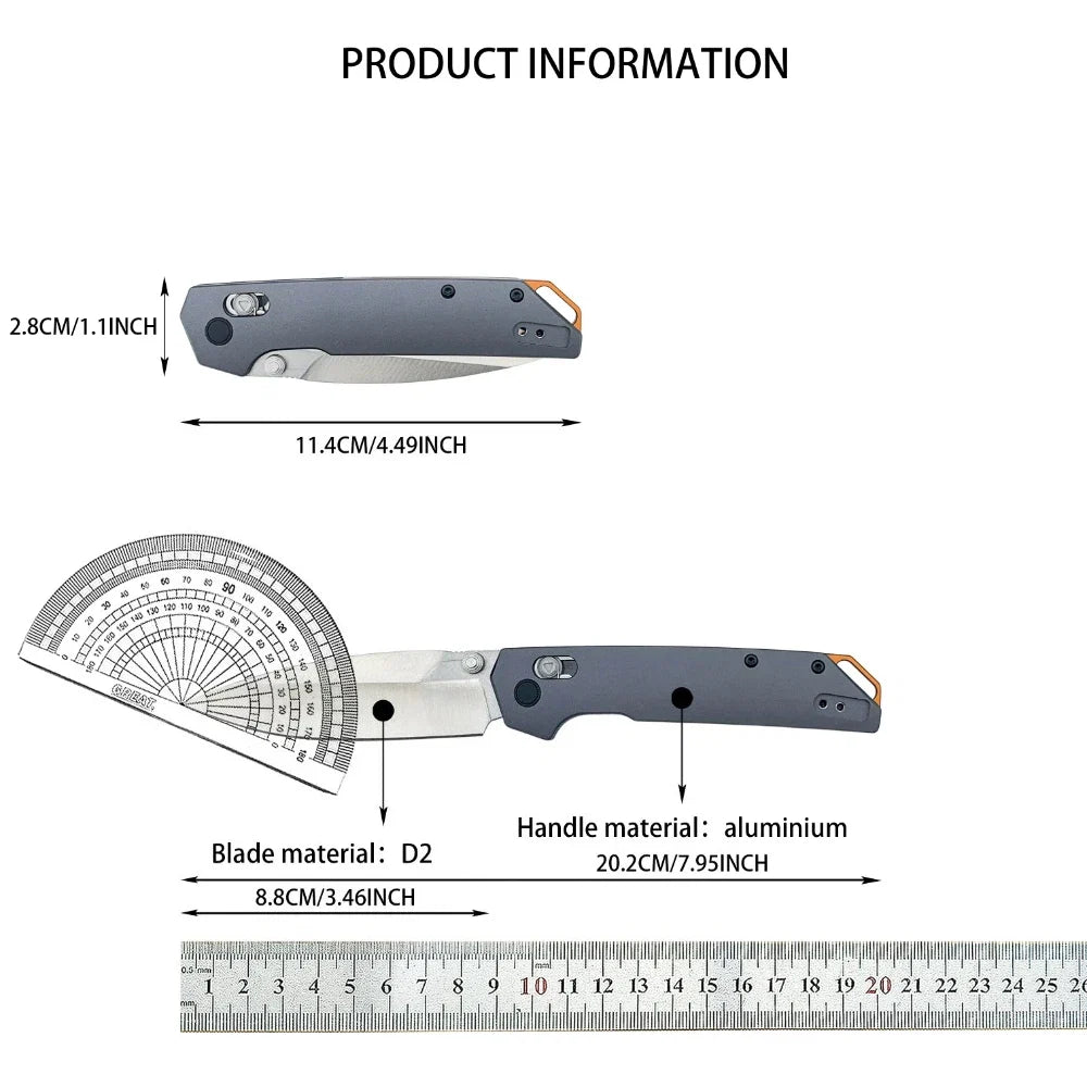 Ks2038 Lightweight Folding Knife - 3.4" EDC Tool Spear Point Blade DuraLock Outdoor Pocket Knife with Reversible Clip for Hunting, Camping