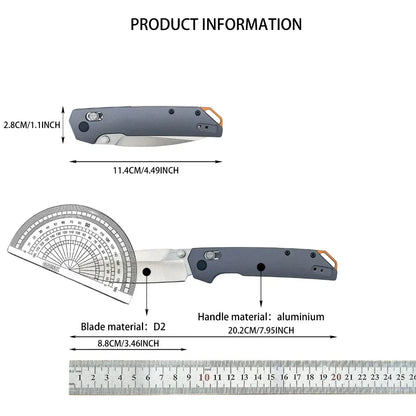 Ks2038 Lightweight Folding Knife - 3.4" EDC Tool Spear Point Blade DuraLock Outdoor Pocket Knife with Reversible Clip for Hunting, Camping