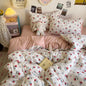 DecorBites™ Korean Floral Print Single Duvet Cover: Sweet Comfort, All Seasons, Skin-Friendly